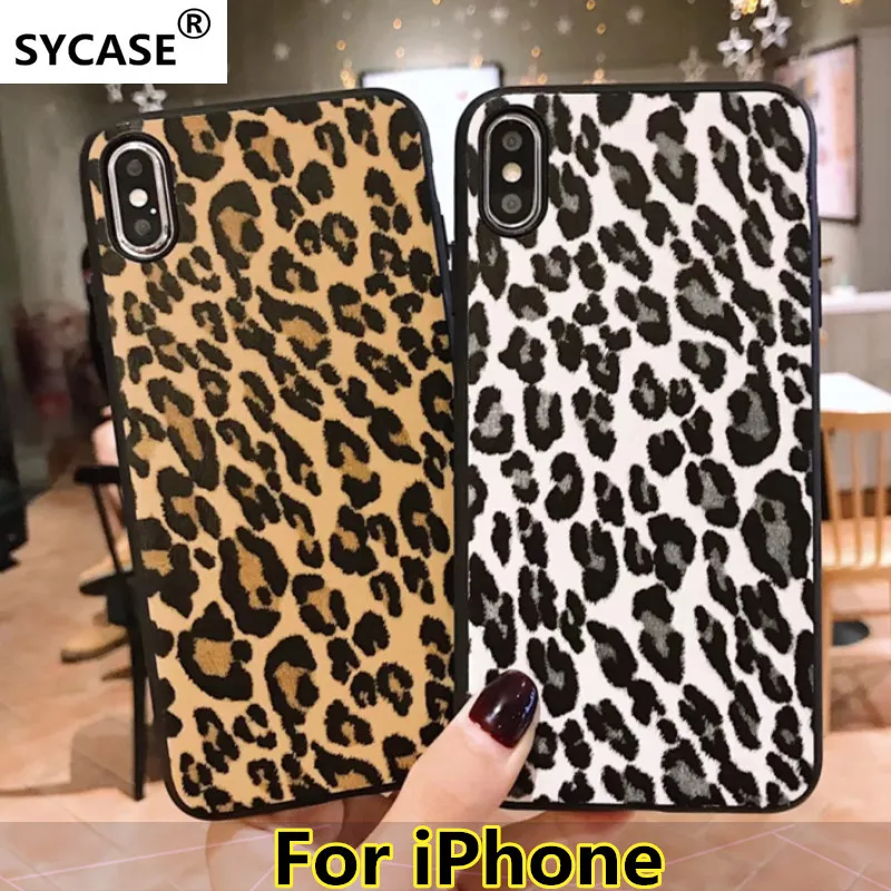 SYCASE модные Винтаж леопардовый чехол для iPhone X XR Xs Max 6 S 7 8 плюс мобильный телефон в