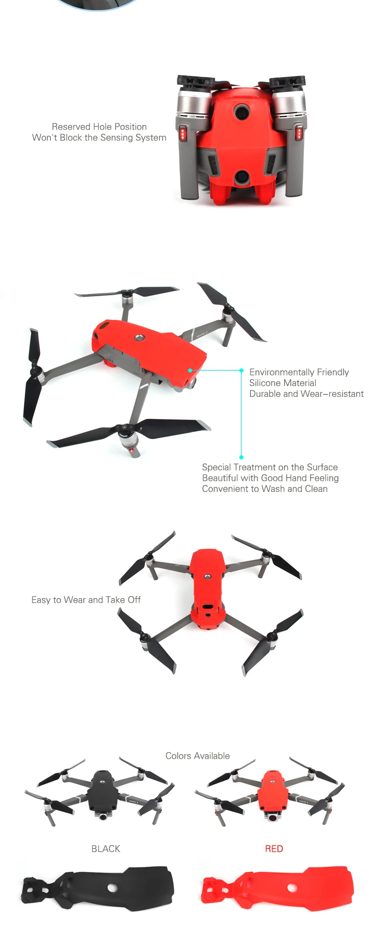 Силиконовый защитный чехол для DJI MAVIC 2 PRO& ZOOM Drone аксессуары для тела