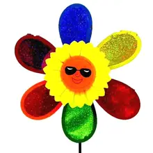 Красочная смешной улыбающийся ветряная мельница в виде подсолнечника с солнцезащитными очками для дома для сада, двора, улицы Декор игрушки подарок для детей