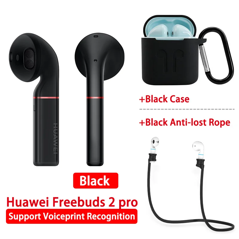 Беспроводные наушники huawei Freebuds 2 Pro Freebuds 1, Hi-Fi, водонепроницаемые, IP54, Bluetooth, 5,0, управление нажатием, Беспроводная зарядка - Цвет: Buds2P black case ro