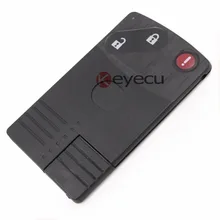 Keyecu REPLACEMENT Shell Smart Card Remote Key Case Fob for MAZDA CX-7 CX-9 RX8 5 6 Miata 3 BTN