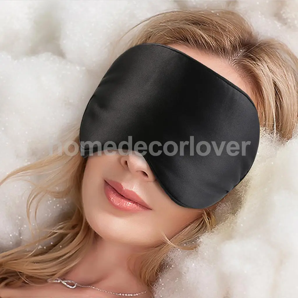 

Pure Silk Soft Sleeping Eye Mask Padded Shade Cover Travel Relax Aid