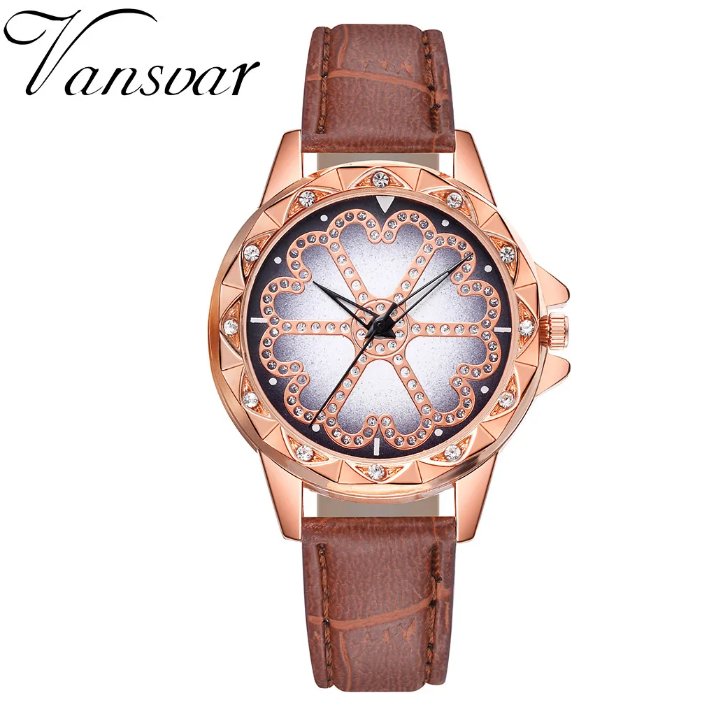 Часы vansvar для женщин кварцевые наручные часы женская одежда подарок часы Мода розы наручные часы Relogio Feminino 533