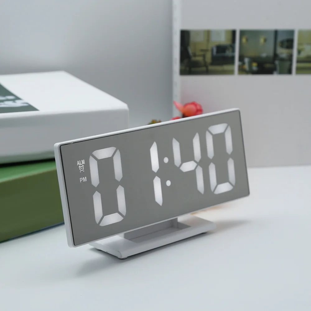 Повтор времени ночной ЖК-Светильник Настольный Reloj Despertador USB кабель цифровой будильник светодиодный зеркальные часы многофункциональные