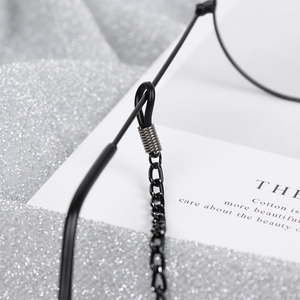 1Pcs Vintage Glasses Chain Holder Women Men Fashion Black Sunglasses Eyeglass Neck Cord Retainer Strap Eyewear Spectacles Holder