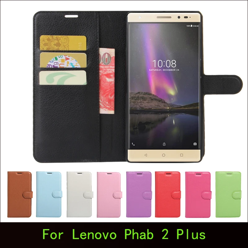 

For Lenovo Phab 2 Plus Case Cover Flip Wallet With Stand PU Leather Case For Lenovo Phab 2 Plus Card Hold Phone Cover
