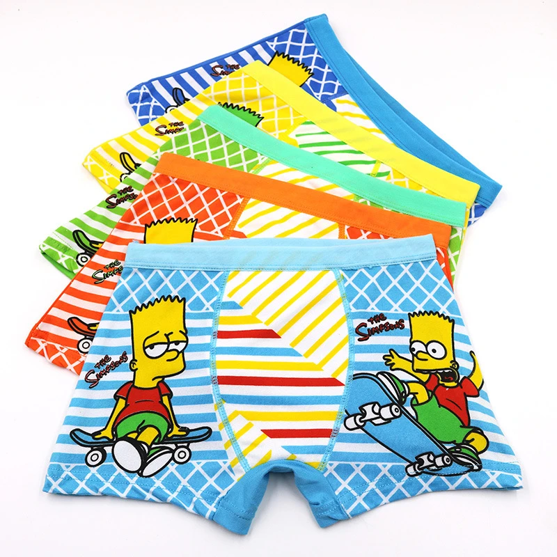 

5pcs/Lot Cartoon Simpsons Boys Panties Cotton Underwear Shorts Kid Briefs Clothes Children Boy Pants Boxer Briefs Boy Underpants