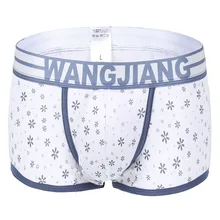 New Men's boxers underwear u pouch cotton plaid Underwear print sexy low-waist boxers Underpants Shorts Gay Undies openwork color block u pouch boxers brief