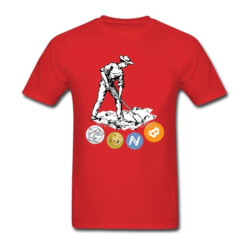 Hipster Cryptocurrency Miner Bitcoin Dogecoin Litecoin T Shirt pp Men's Shirt O-neck Cotton XXXL Short Sleeve Mens T Shirts