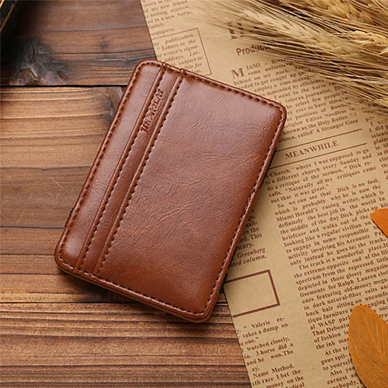 Retro Men Leather Magic Money Clip Slim Mens Coin Wallet ID Credit tarjetero porte carte bancaire porte carte 40MA1713