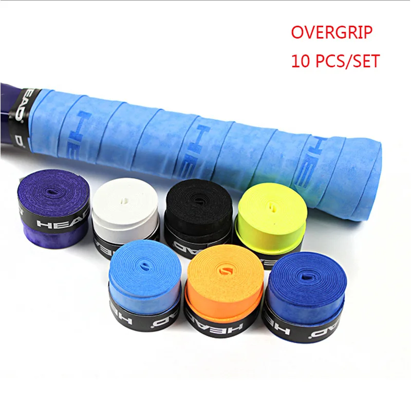 

10 PCS/SET Anti-skid Sweat Absorbed Head Overgrip Tennis Racket Grip Soft Wrap Taps Tennis Badminton Raquete Racket Accessories
