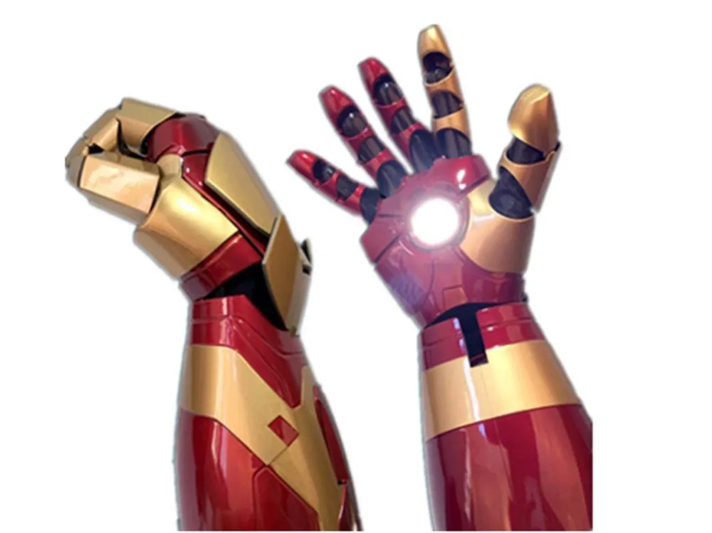 DEL Iron Man Glove DEL de couleur blanc main droite 