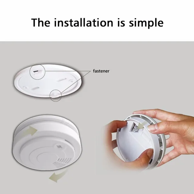 LESHP Mini 433 Wireless Smoke Detector Fire Alarm Sensor for Indoor Home Safety Garden Security 150M Transmitting distance