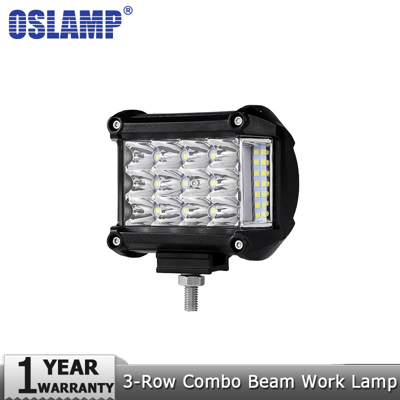 Oslamp 3 ряд 4 дюйма 57 Вт точечная Светодиодная рабочая лампа + прожектор 4x4