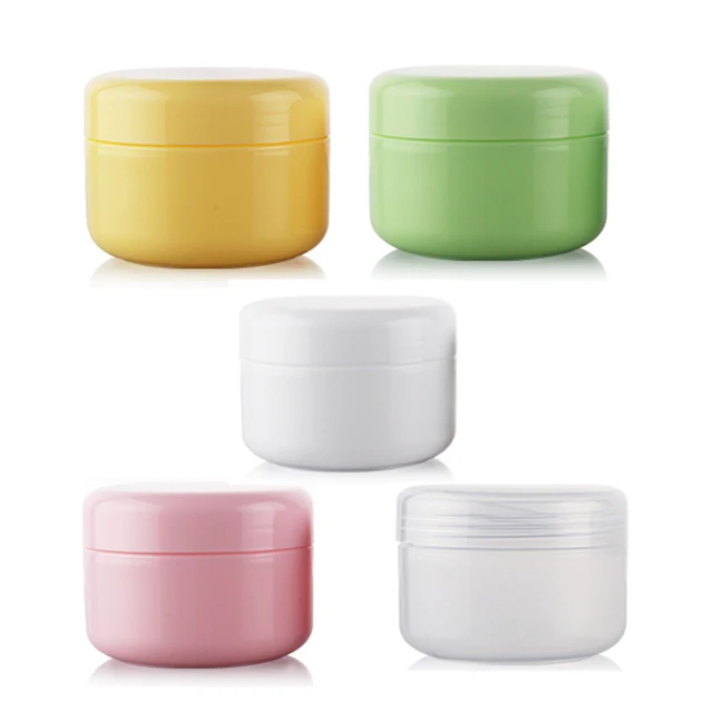 50pcs/lot 20g 50g 100g Colorful Face Cream Jars Pot Travel Plastic