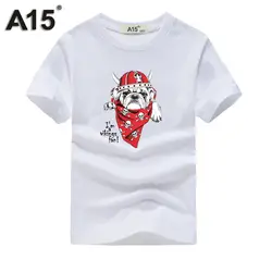 A15, Лидер продаж, футболка Повседневная хлопковая Футболка с волком для детей, летняя футболка с короткими рукавами и 3D-принтом для