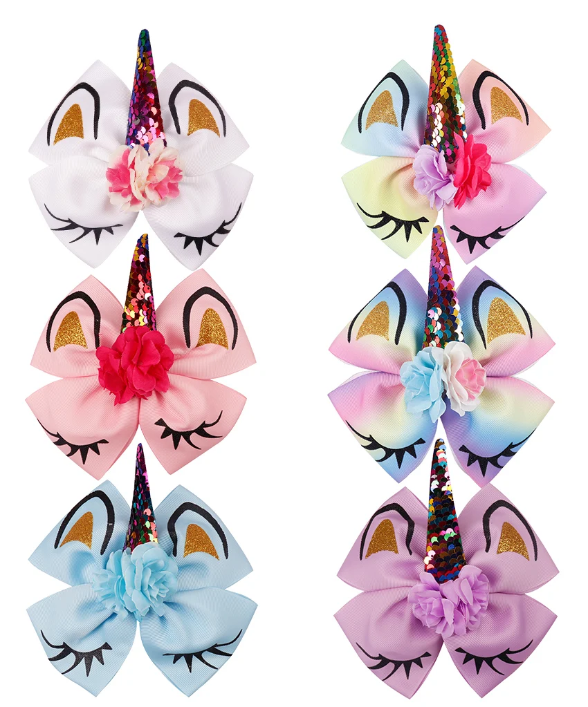 Unicorns Glitter Cheer Bow Handmade item.