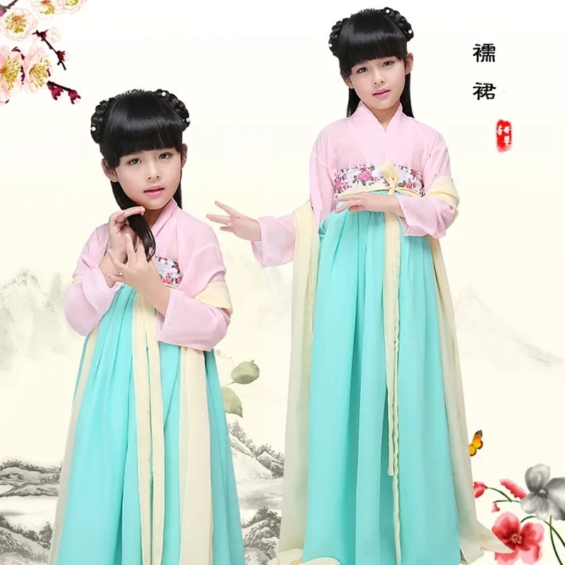 Китайский Детский костюм Hanfu одежда костюм феи Hanfu детская одежда династии Тан костюмы дети древний одежда