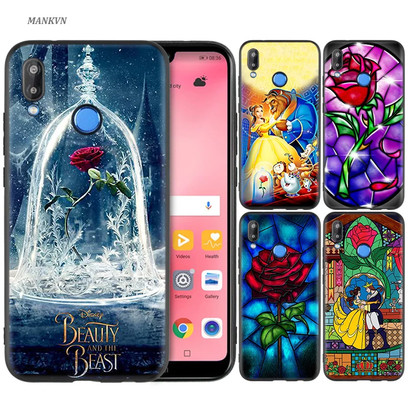 

Silicone Case Cover for Huawei P20 P10 P9 P8 Lite Pro 2017 P Smart+ 2019 Nova 3i 3E Phone Cases Beauty And The Beast anime love