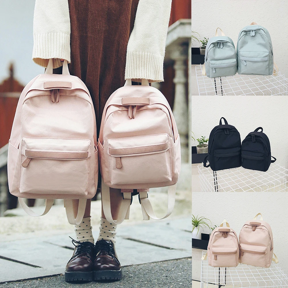 

2019 Women Canvas Backpacks Girls School Bag Rucksack For Ladies Pink Black Travel Fashion Bagpack Backpack Bolsas Mochila Mujer