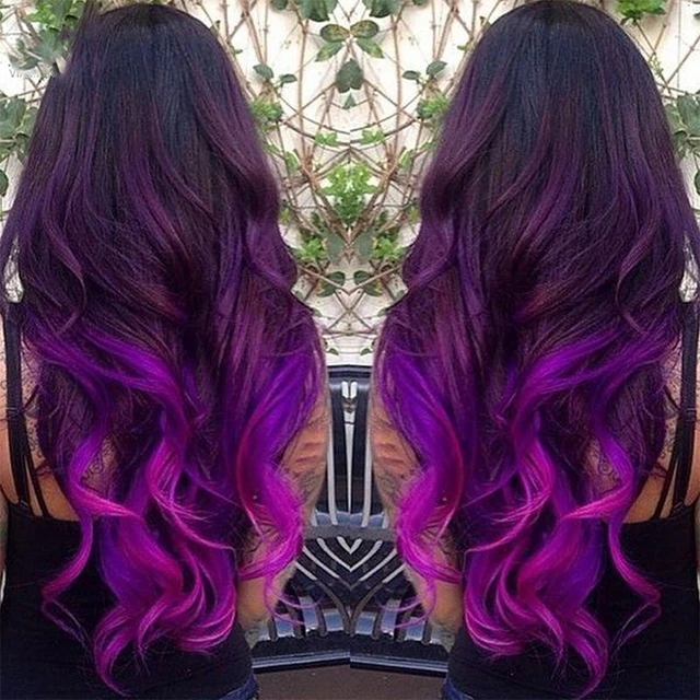 8a Purple Ombre Hair Extension Two Tone Color Ombre Brazilian Body