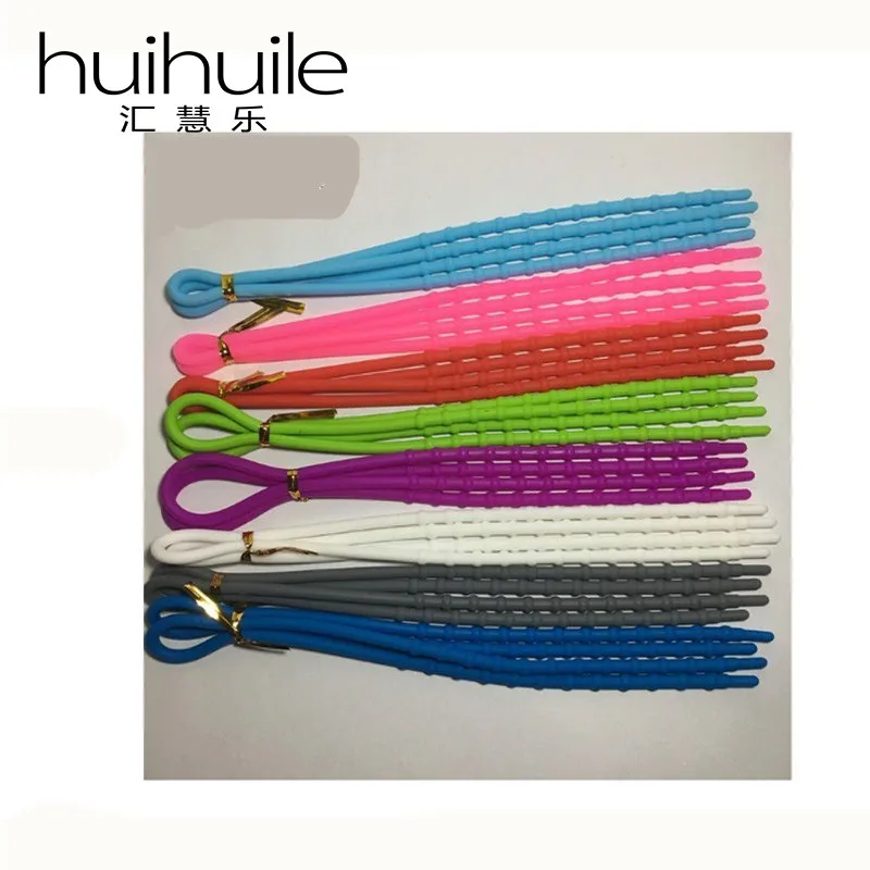 

Hot Sale Fashion Silicone Bamboo Style Extensible Shoelaces Creative Fashion All-match Shoelaces One Pair Free Shipping
