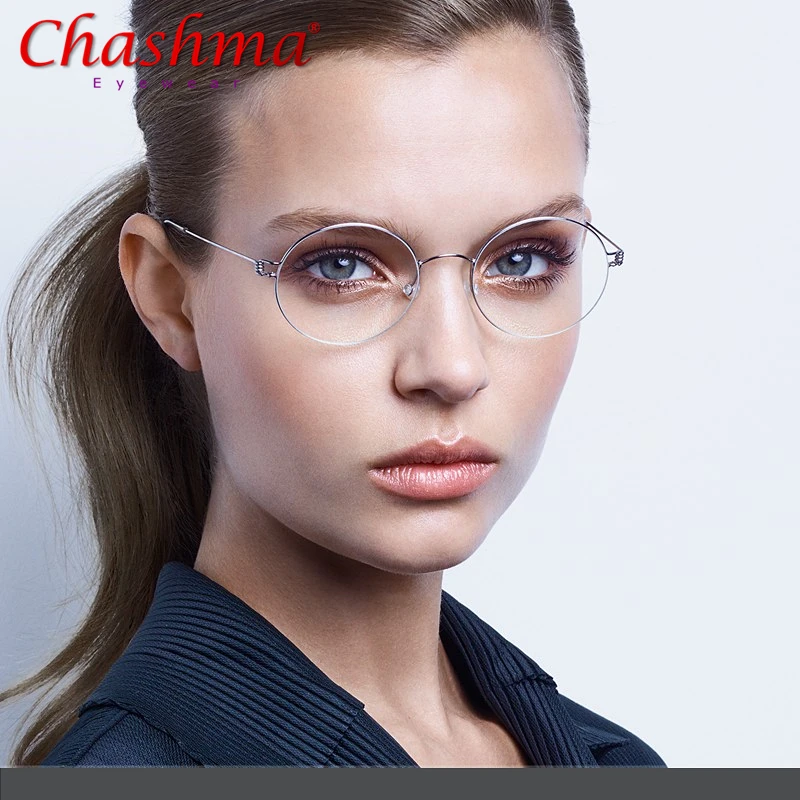 

Screwless Eyewear Prescription Eyeglasses Women Ultralight 2019 Round Myopia Optical Denmark Korean Glasses Frame Men Titanium