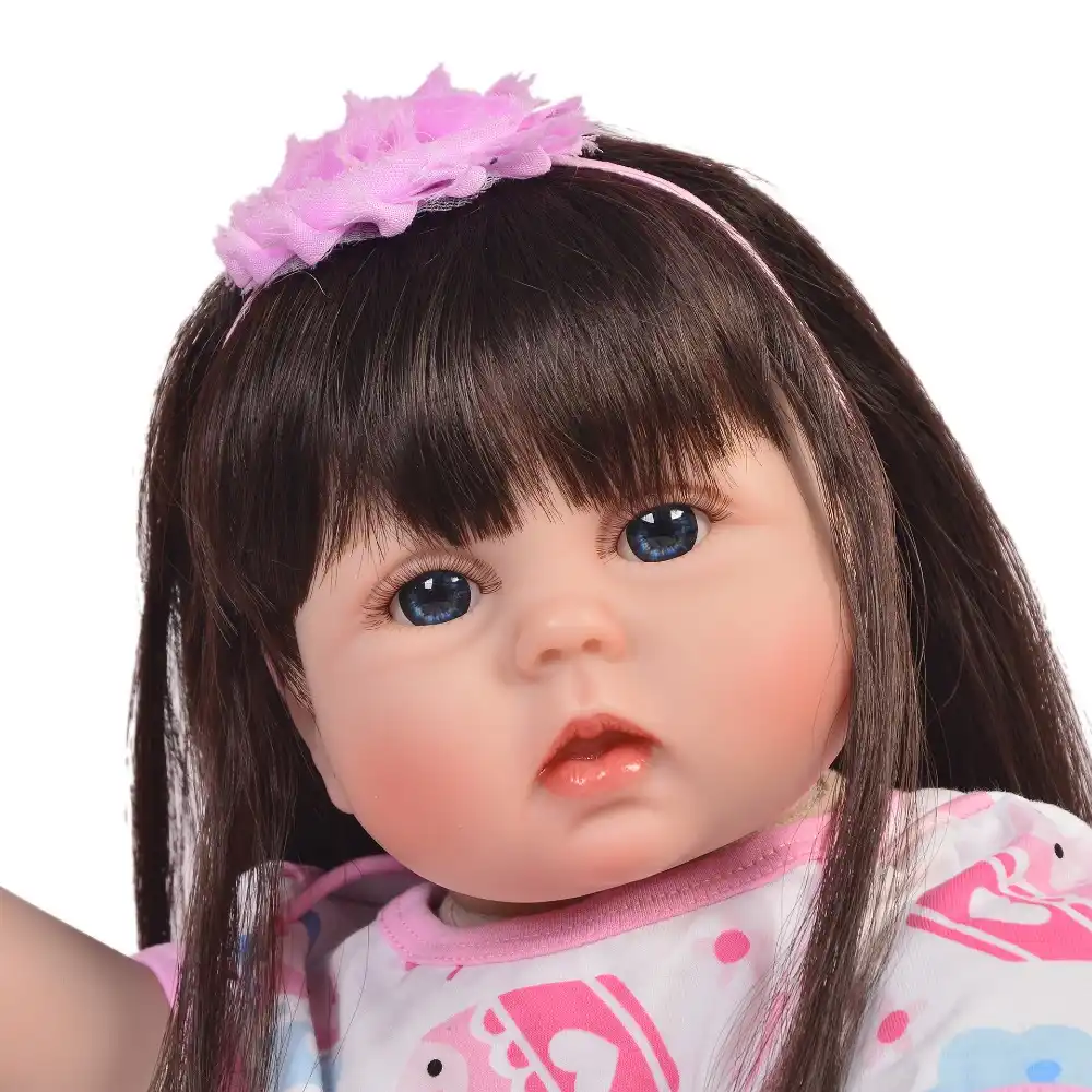 black reborn babies with long hair