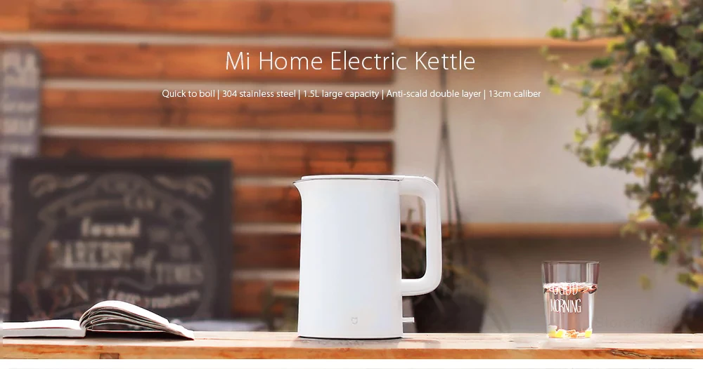 XIAOMI MIJIA Электрический чайник быстрого кипячения из нержавеющей стали, самовар, кухонный чайник для воды Mi home, 1.5л изоляция