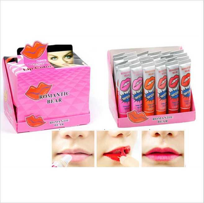 

Factory Price 48pcs Batom Romantic Bear Matte Lipstick Maquiagem Labiales Wow Lips Tint Rouge A Levres Liquide Mat w/Display Box