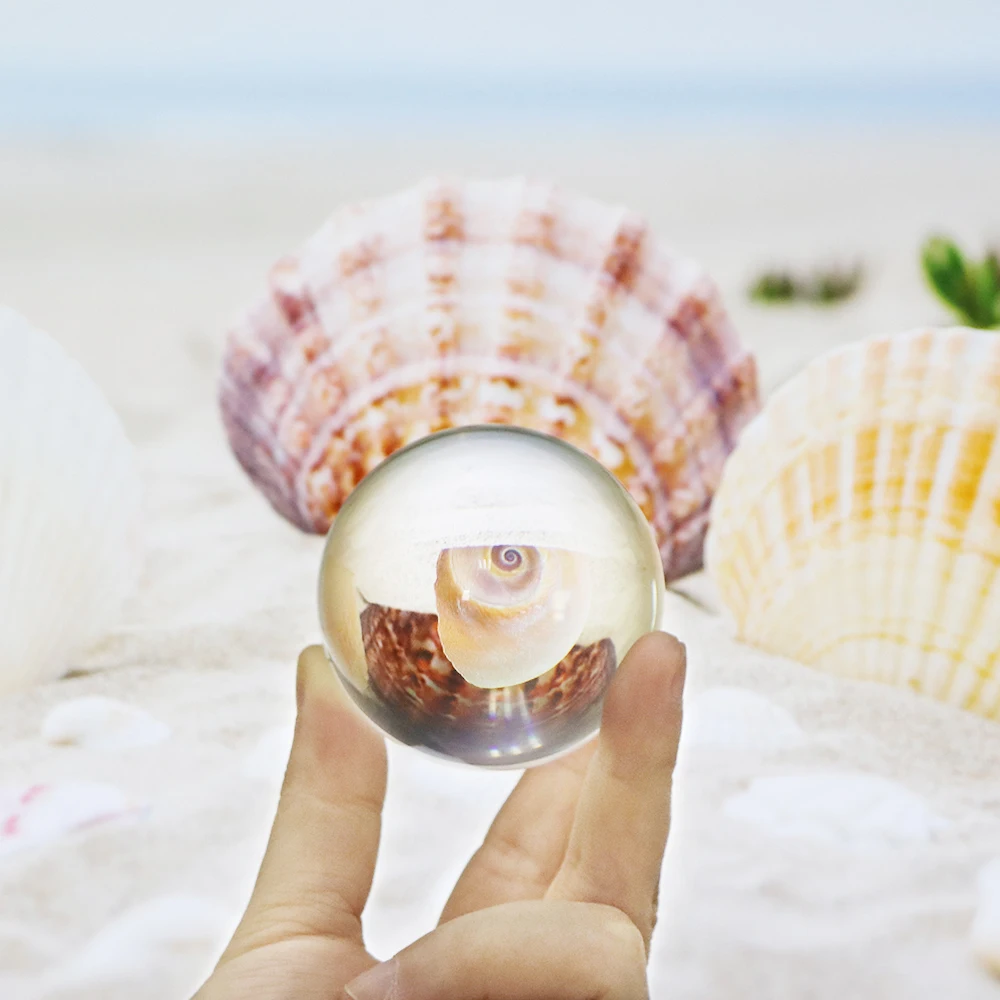 

3/4CM Photography Crystal Round Seed Beads Feng Shui Clear Color Magic Natural Glass Balls For Home Wedding Decoration