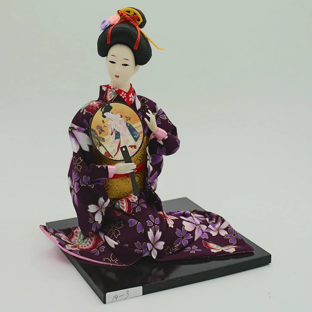 16inch Delicate Japanese Samurai Kimono Doll Geisha Oriental Doll Model Home Decoration Collection with Fan