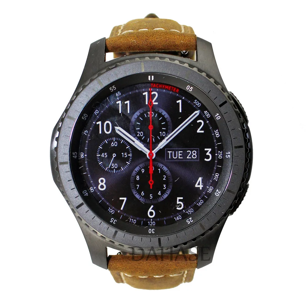 Матовый ремешок DH из натуральной кожи для смарт часов Samsung Gear S3 Frontier с