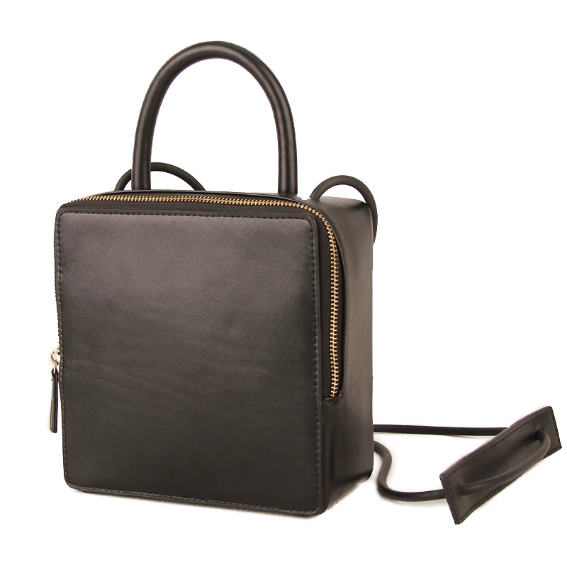 

Famous Brand Luxury Leather Bags Womens Small Retro Genuine Leather Zipper Little Handbags Black Yellow Shoulder Bag Briefcase