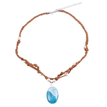

Pearl Necklace Ocean Romance Rope Chain Moana Necklaces Blue Stone Pendants Necklaces For Girls Best Gifts 12pcs/lot