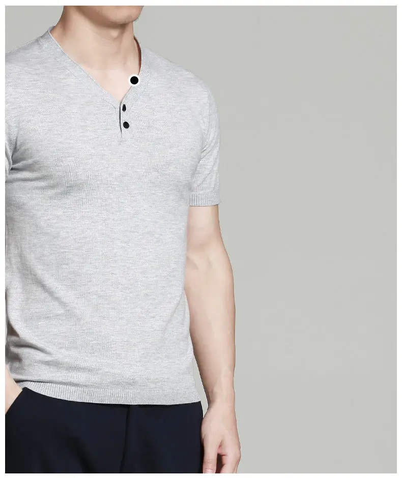 MuLs Brand V-Neck Men Knitted Sweater T Shirts Summer Short Male T-Shirts Men Plus Size 4XL Tshirt Boy Clothing 2018 New Arrival-03