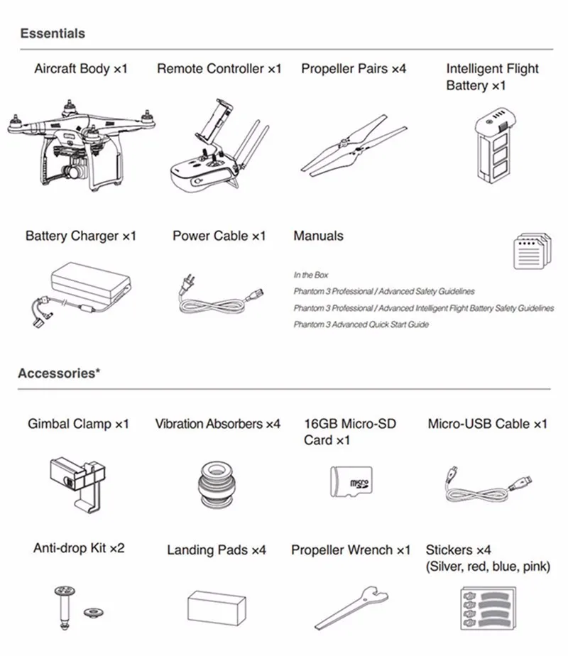 (In Stock)Dji Phantom 3 Standard/Advanced/Professional Aerial RC Helicopter FPV Quadcopter Drone With Camera HD 3 Axis Gimbal