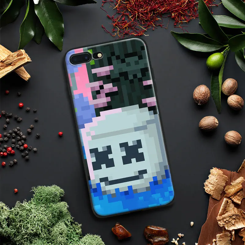 

DJ Marshmello 8 bit Pattern Style Tpu Soft Silicone Phone Case Cover Shell For Apple IPhone 5 5s SE 6 6s 7 8 Plus X 10