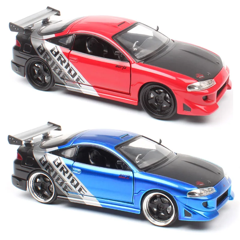 1/24 Jada 1995 Mitsubishi Eclipse, гоночные литые автомобили, металлическая спортивная модель автомобиля, масштабные игрушки, миниатюрный подарок для мальчика