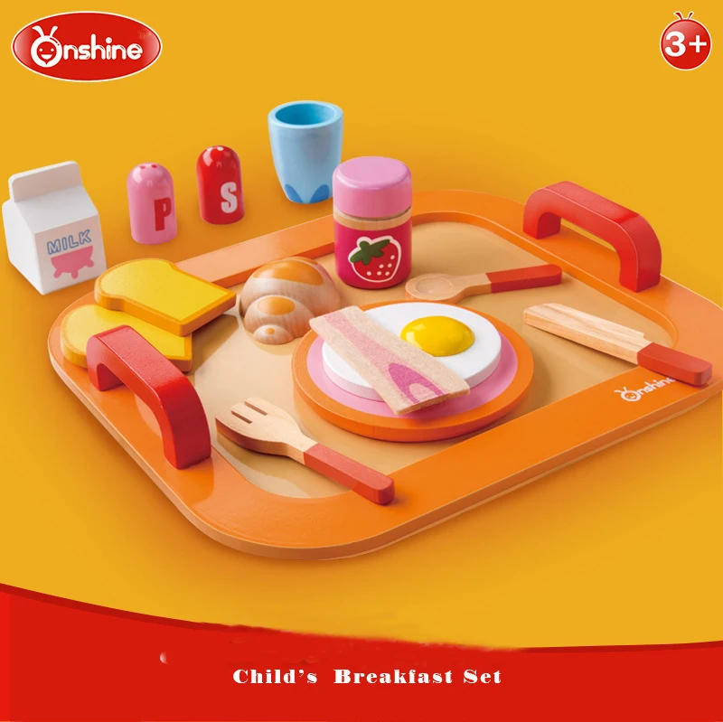 Onshine Children Colorful Wooden Food Toys Breakfast Pretend Play Kitchen Toys Set For Kidsin