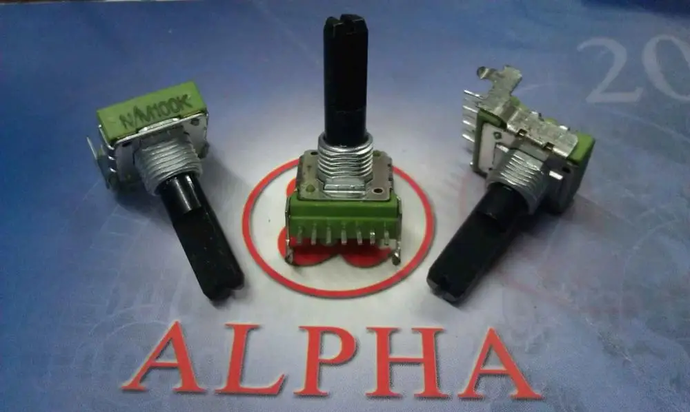 2PCS/LOT Taiwan ALPHA brand, RK14 potentiometer, MN100K, 23MM axislot