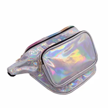 

ZXB 2018 Fashion New Men Laser Waist Bag Leather Belt Waterproof Bag Phone Women Thighbags Fanny Pack Holographic Leg Bag