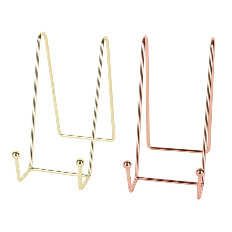 

Rose Gold Picture Frame Stand Decorative Plate Stand Holder Book Shelf Storage Rack Book Display Pad Stand Home Organizer