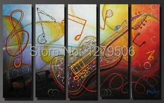 Wholesale - Large Modern Abstract Art Oil Painting Wall Deco canvas Crazy Guitar.jpg