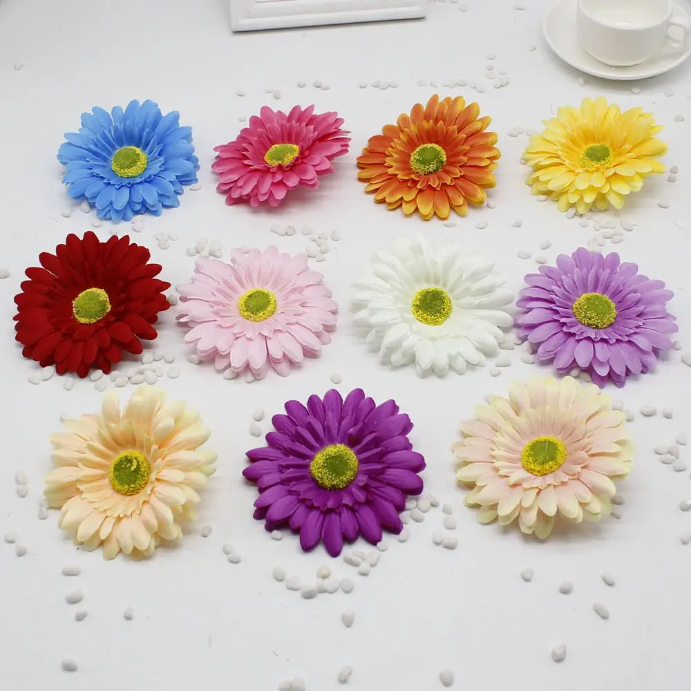 2pcs / lot 10CM Artificial Silk Sunflower Flower Head For Wedding Car Decoration Garland DIY Decorative Shop Flowers Fake | Дом и сад