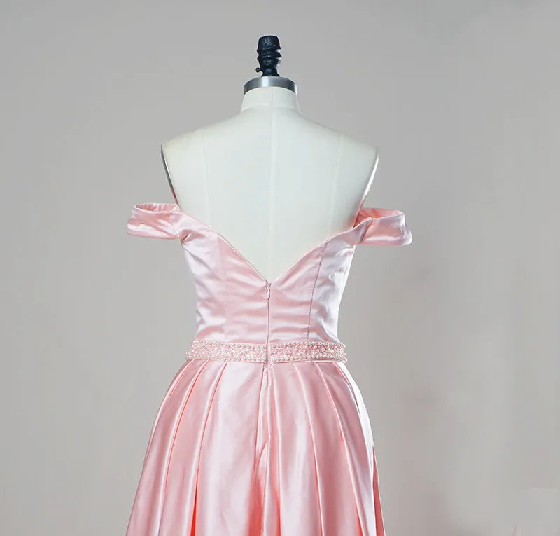 Backless 2017 Mermaid V-neck Short Sleeves Satin Pink Long Women Prom Dresses Prom Gown Evening Dresses Evening Gown (1)