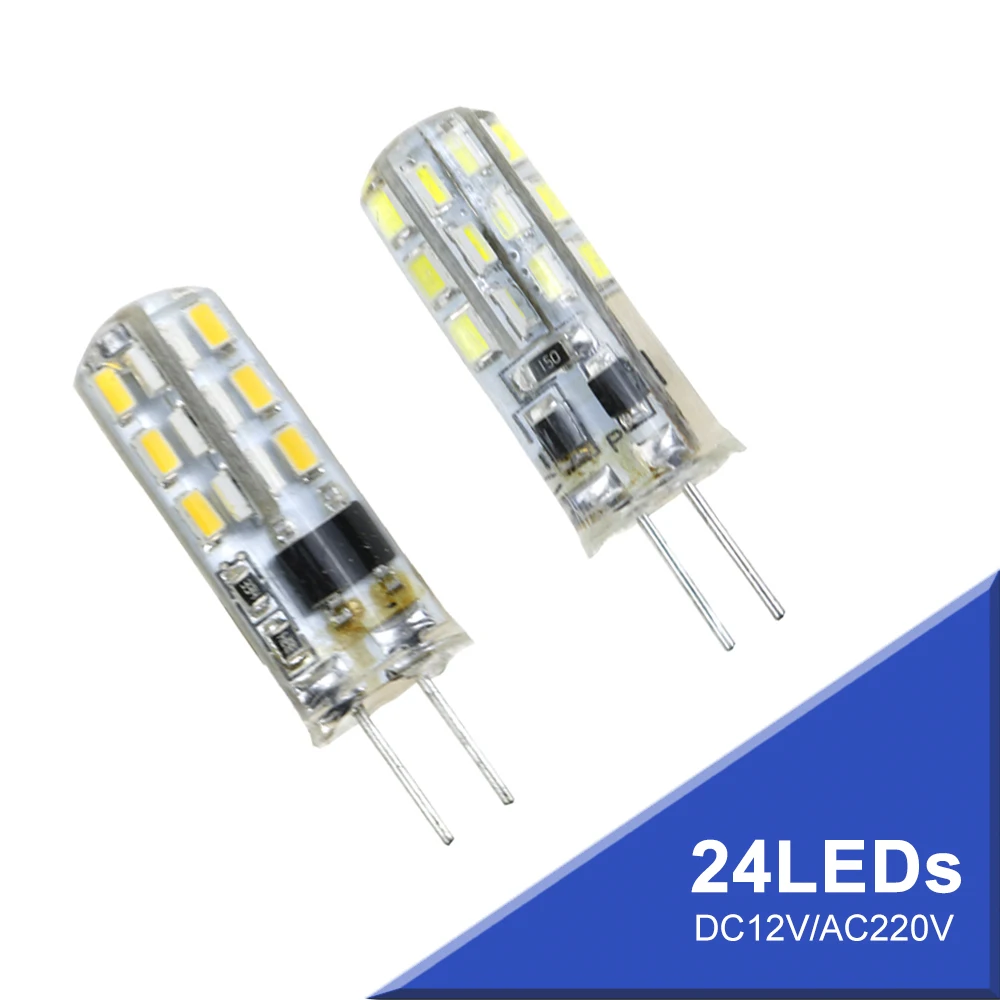 10 шт. G4 светодиодный лампы DC12V AC220V лампы 24 светодиодный s 3014 SMD 360 Угол луча хрустальная люстра Замена света для домашнего освещения 20 Вт JQ