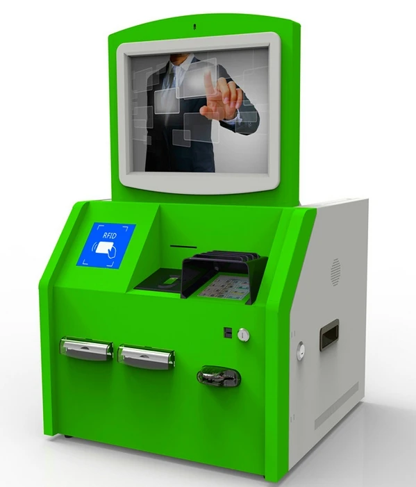 

wall mounted ticket card vending kiosk/ metal keyboard information terminal