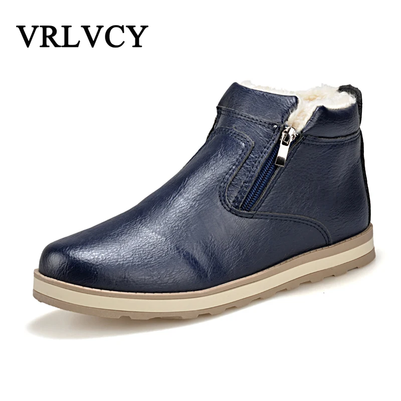 Meilleur Hommes Bottes Hiver Cheville Mode Classique Coton Rembourré Chaussures En Peluche Chaud Bottes de Neige Homme 2018 Vente chaude Chaussures En Cuir De Qualité