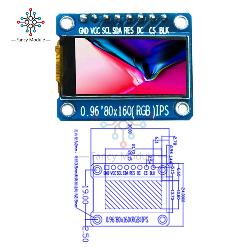 Ips 0,96 дюймов 80X160 ips SPI HD 65K lcd полноцветный дисплей lcd модуль ST7735 Привод IC 80*160 3,3 V SPI интерфейс(не OLED